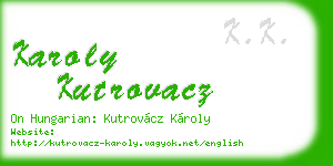 karoly kutrovacz business card