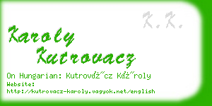 karoly kutrovacz business card